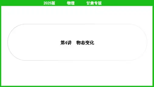 2025年中考物理总复习第一部分考点梳理第4讲物态变化