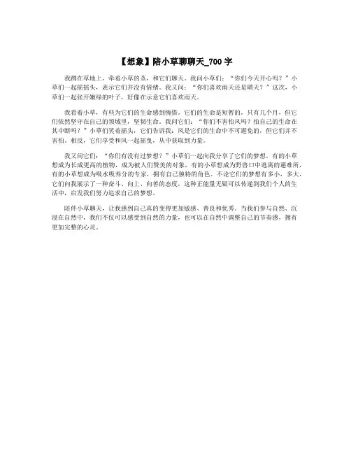 【想象】陪小草聊聊天_700字