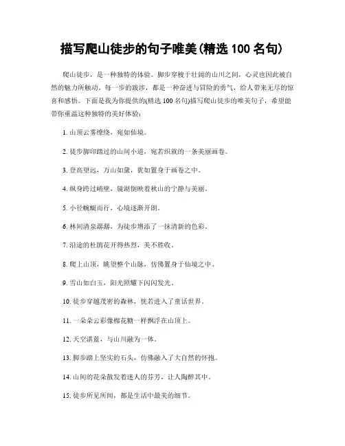 描写爬山徒步的句子唯美(精选100句)