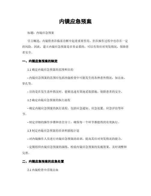 内镜应急预案
