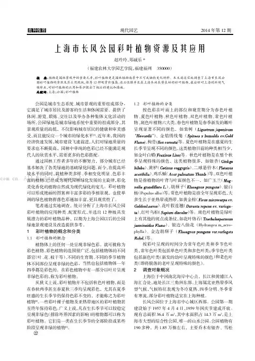 上海市长风公园彩叶植物资源及其应用