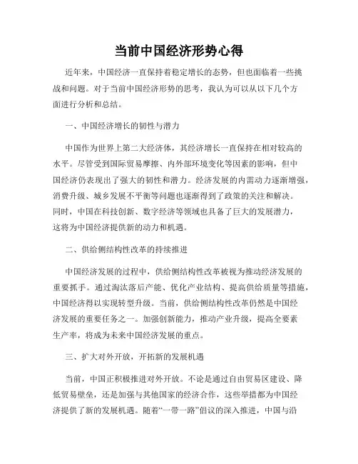 当前中国经济形势心得
