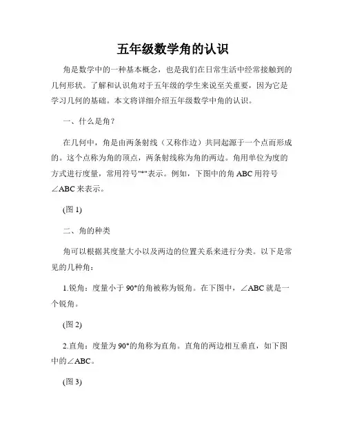 五年级数学角的认识