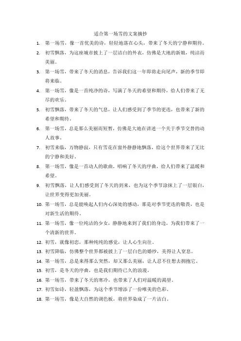适合第一场雪的文案