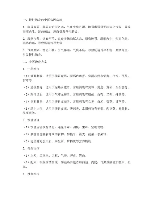 慢性肠炎的中医治疗方案