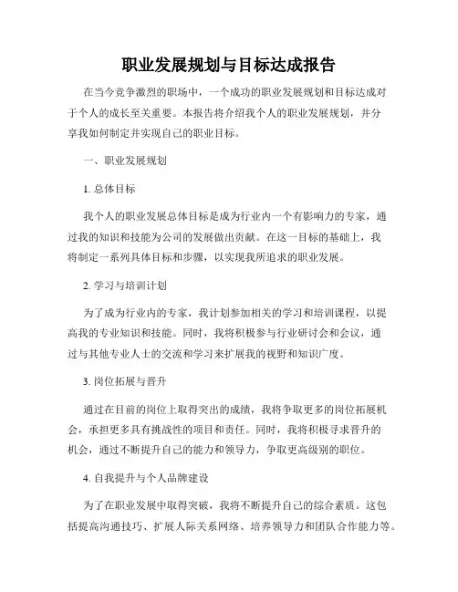职业发展规划与目标达成报告