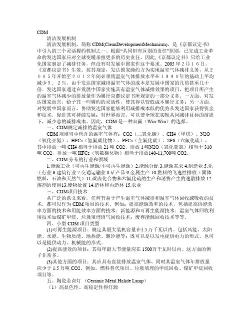 清洁发展机制(CDM)
