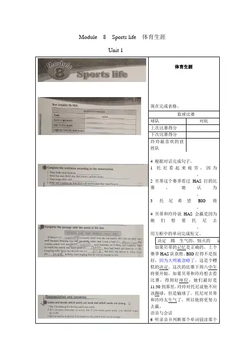新外研版九年级英语上册Module 8--Unit 1 课文翻译