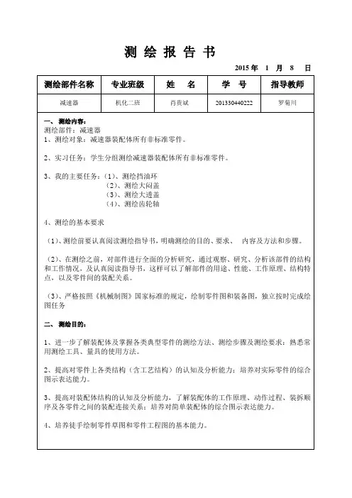 测 绘 报 告 书