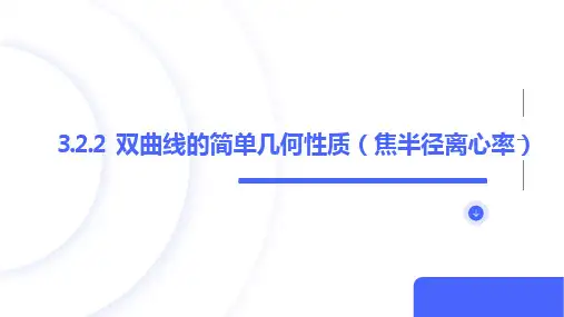 数学人教A版选择性必修第一册3.2.2双曲线的简单几何性质(焦半径、离心率)课件