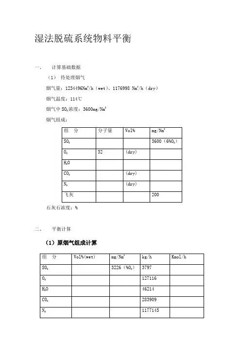 脱硫计算公式比较全