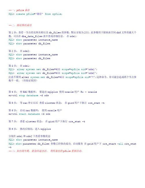 Oracle_db_files参数修改方法RAC