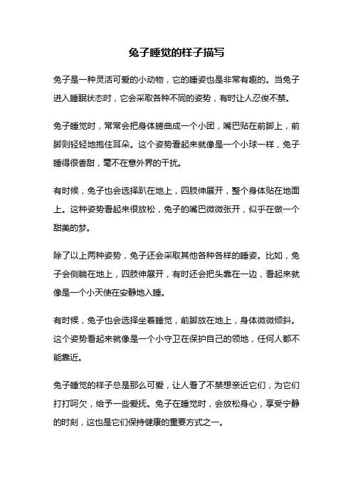 兔子睡觉的样子描写