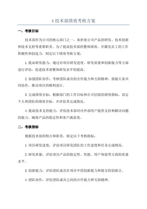 4技术部绩效考核方案