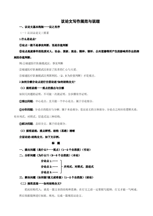 高考作文素材积累与写法总结20议论文写作规范与说理