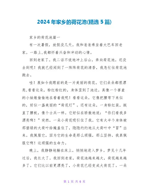 2024年家乡的荷花池(5篇)