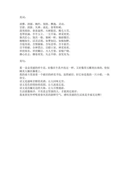 初二美词美句摘抄