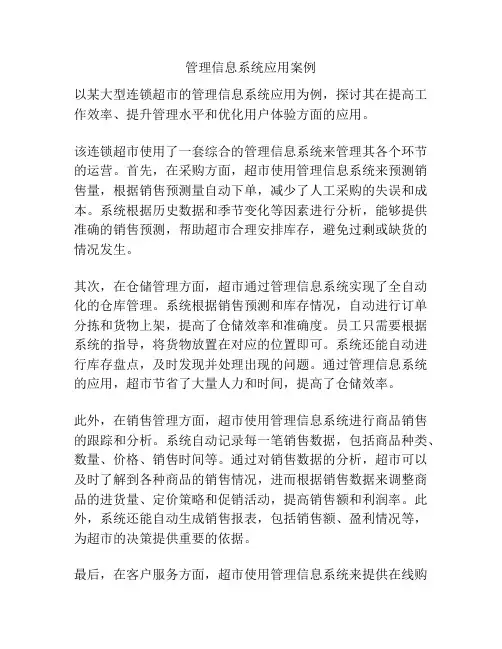 管理信息系统应用案例