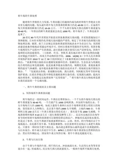 奶牛场的牛粪处理
