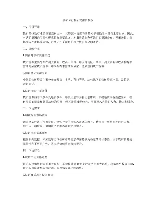 铁矿可行性研究报告模板
