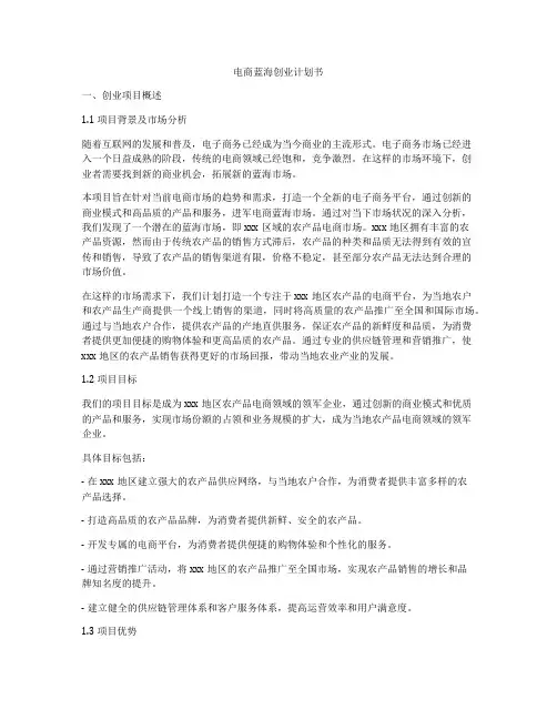 电商蓝海创业计划书