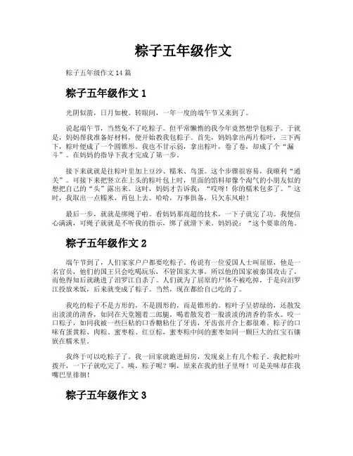 粽子五年级作文