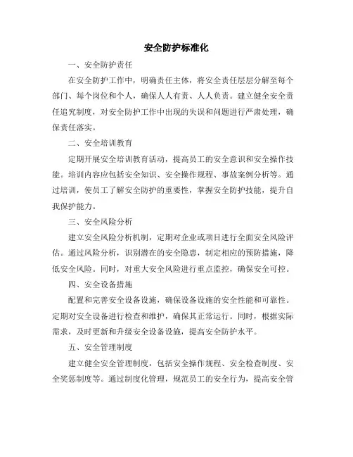 安全防护标准化