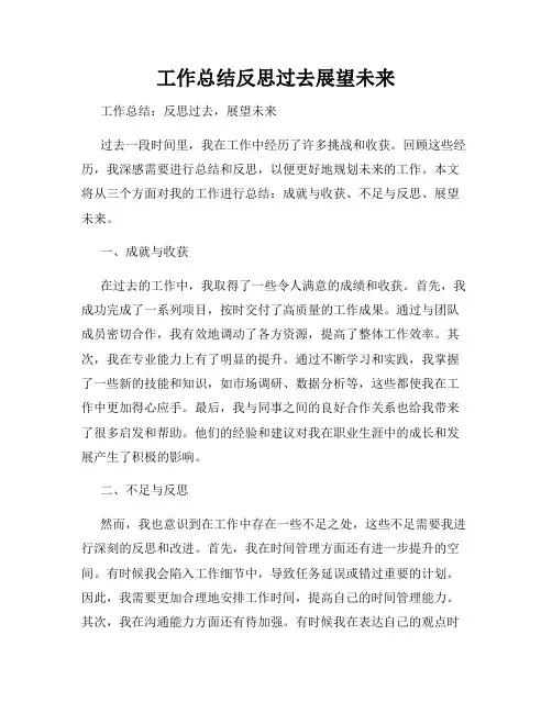 工作总结反思过去展望未来