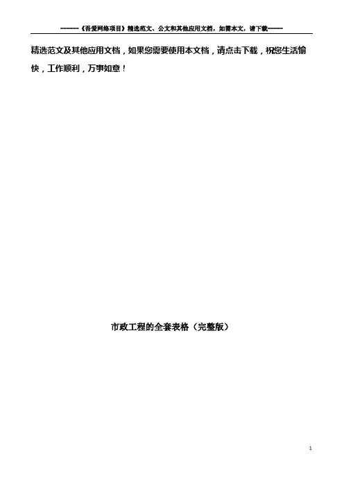 市政工程全套表格(完整版) 