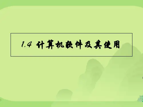计算机软件及其使用