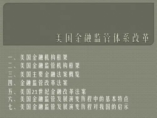 美国金融监管体系改革