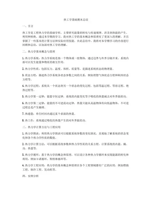 热工学基础期末总结