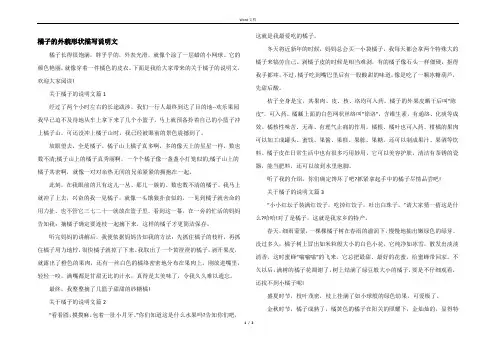橘子的外貌形状描写说明文