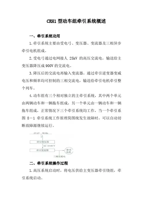 CRH1型动车组牵引系统概述