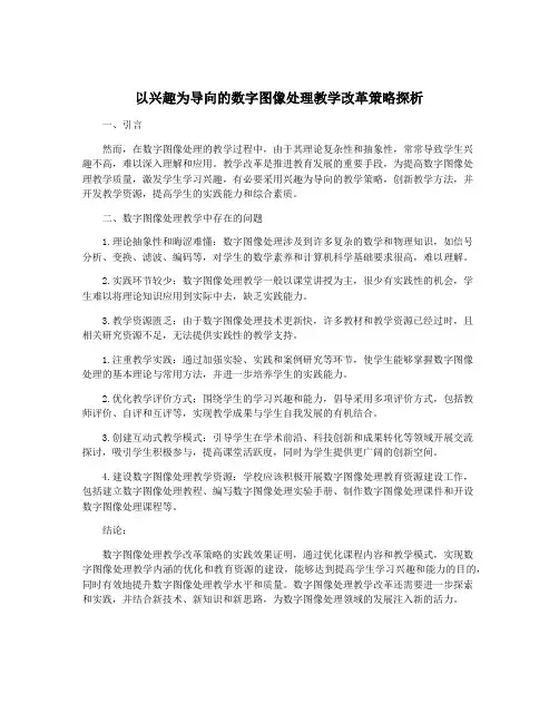 以兴趣为导向的数字图像处理教学改革策略探析