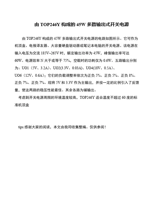 由TOP246Y构成的45W多路输出式开关电源