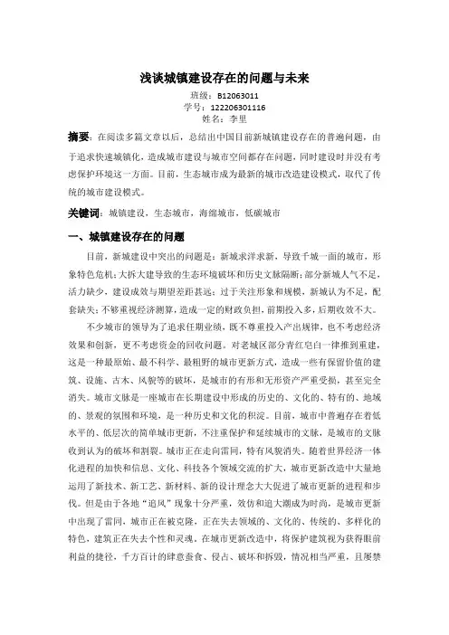 文献综述城市规划