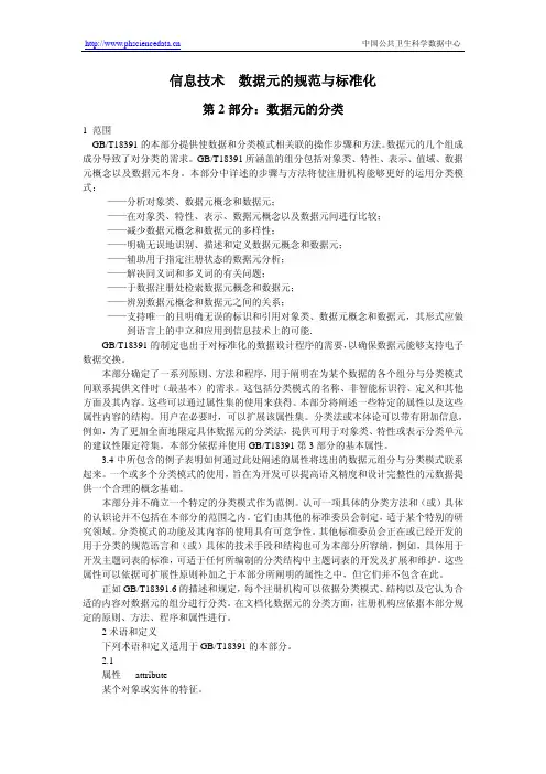 数据元分类-医药卫生
