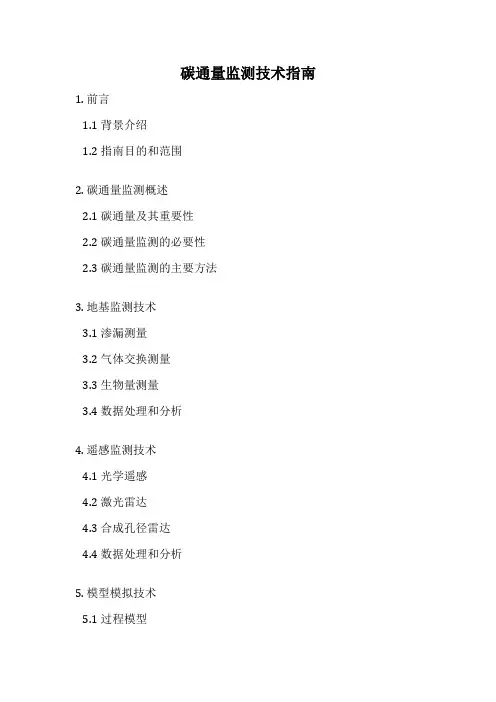 碳通量监测技术指南
