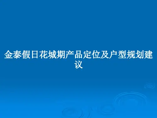 金泰假日花城期产品定位及户型规划建议PPT教案