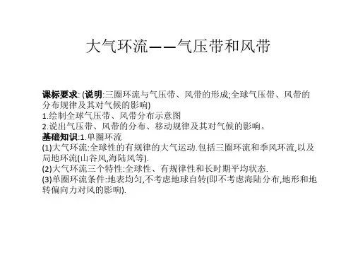 三圈环流气压带和风带与气候
