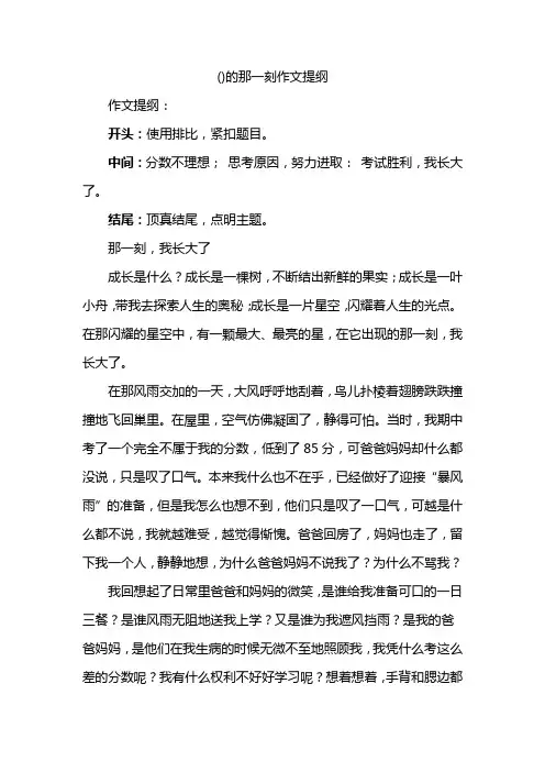 ()的那一刻作文提纲