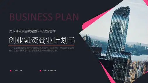 创业融资商业计划书PPT模板
