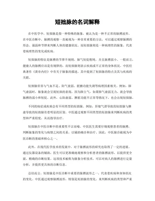 短拙脉的名词解释