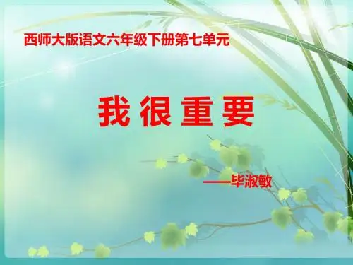 第26课《我很重要PPT课件》
