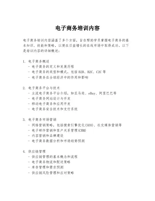 电子商务培训内容