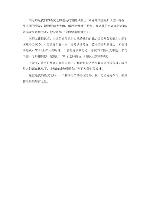 我的语文老师作文200字左右