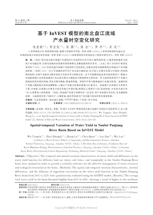 基于InVEST模型的南北盘江流域产水量时空变化研究