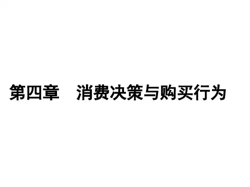 消费心理学第四章  消费决策与购买行为