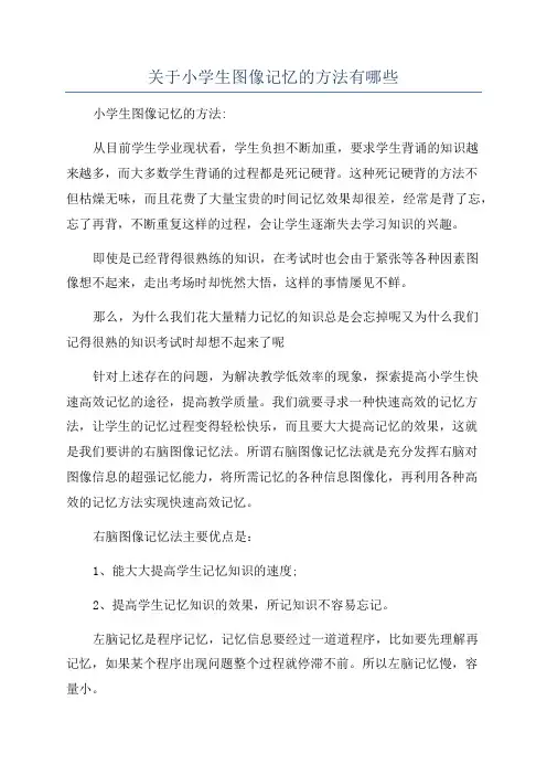 关于小学生图像记忆的方法有哪些